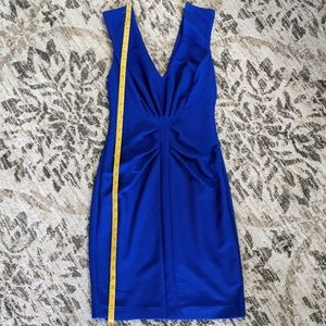 Express Royal Blue Ribbed V-neck Dress